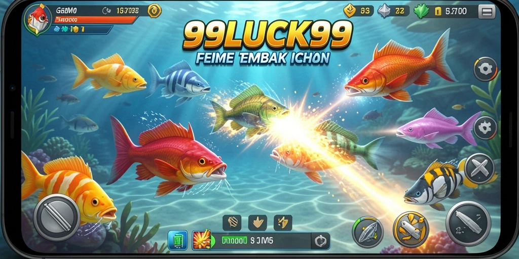 Screenshot gameplay 99LUCK99 menampilkan aksi menembak ikan yang seru.