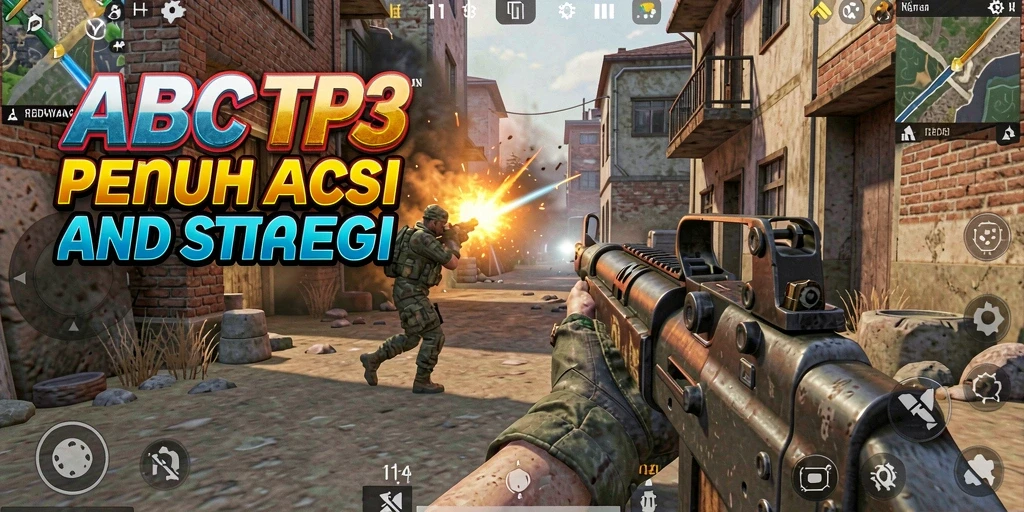 Tangkapan layar gameplay ABC33 yang menunjukkan aksi seru dalam pertarungan TPS.