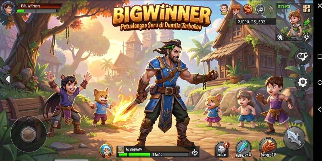 Screenshot gameplay menampilkan eksplorasi dunia terbuka yang luas.