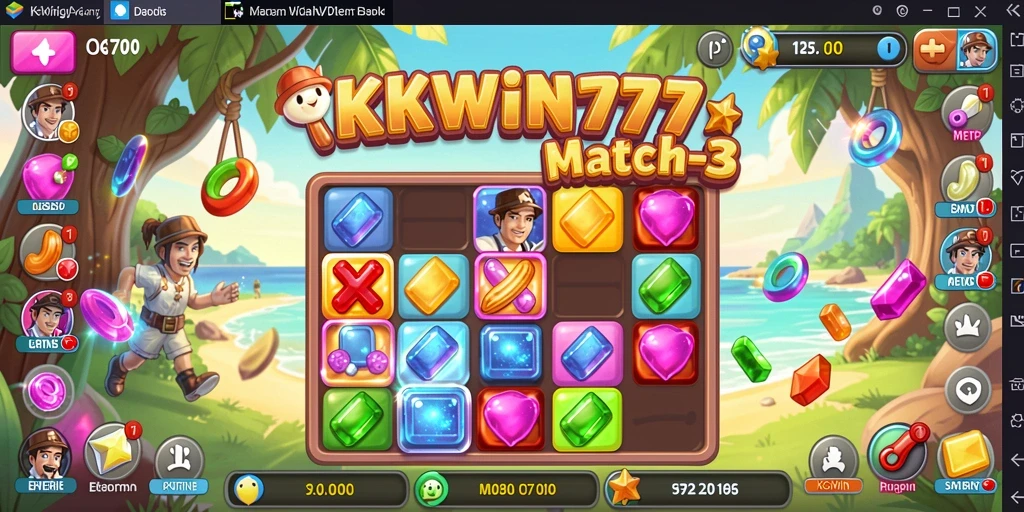 Tangkapan layar gameplay KKWIN777 yang menampilkan kombinasi warna yang cerah.