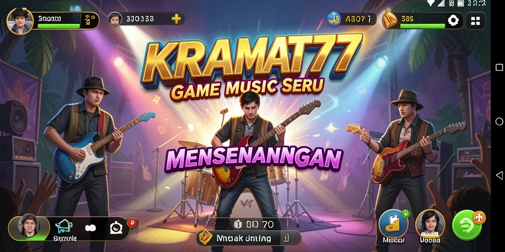 Screenshot gameplay KRAMAT77 yang menunjukkan momen seru bermain musik.