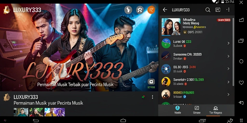 Tampilan gameplay LUXURY333 yang seru dan interaktif dengan berbagai lagu.