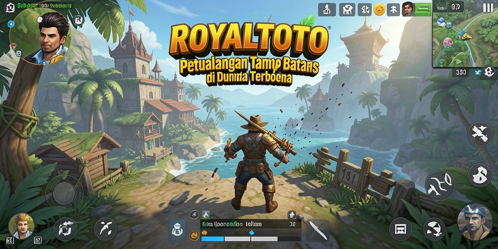 Tangkapan layar gameplay ROYALTOTO di dunia terbuka yang mengesankan.