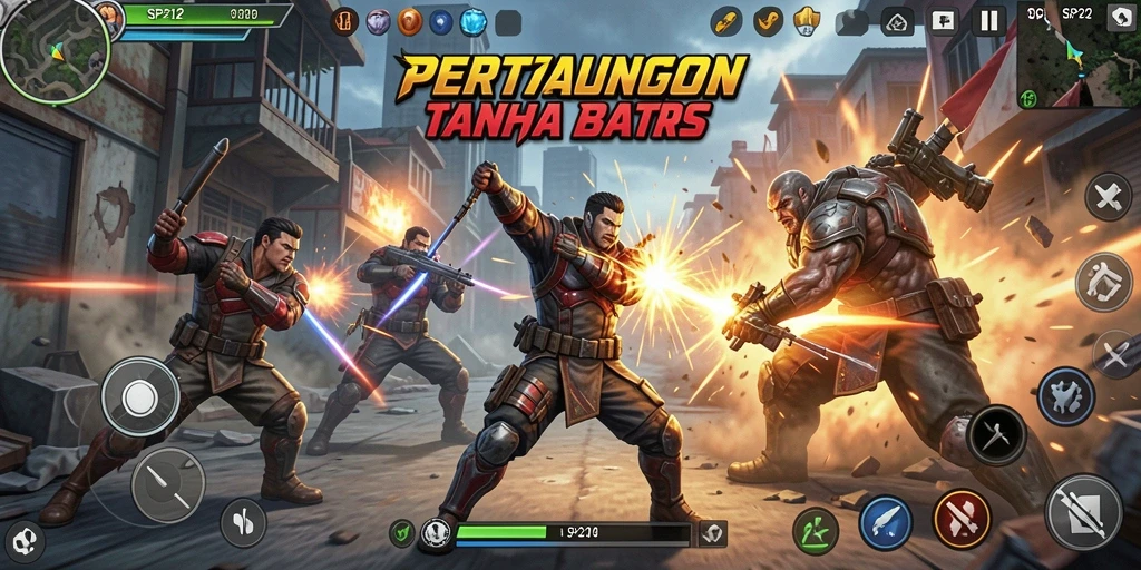 Tampilan gameplay seru SP212 dengan aksi pertarungan yang mendebarkan.